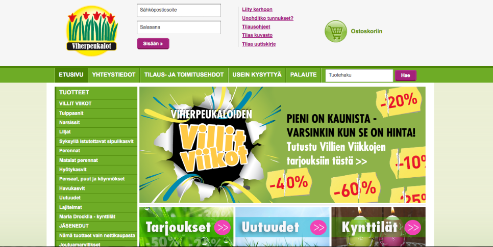 Viherpeukalot puutarhamyymälä