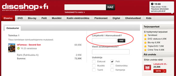 Discshop alennuskoodi